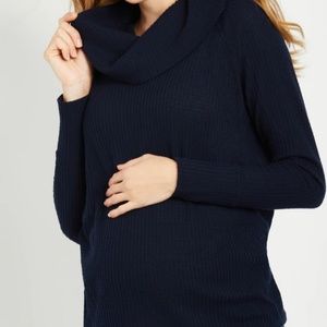 Jessica Simpson Plus Size Navy Waffle Weave Maternity